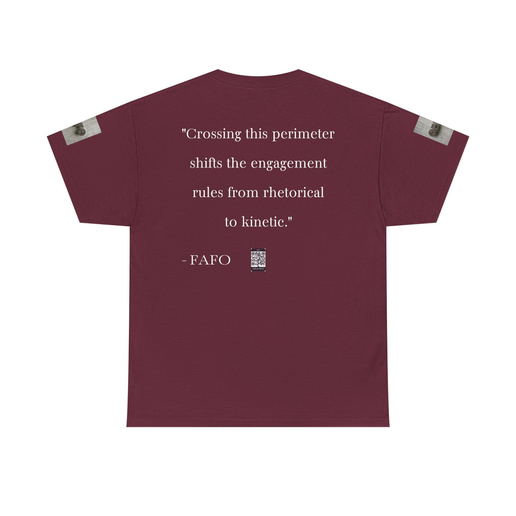 #GXFU-024a "Crossing this perimeter shifts the engagement rules from rhetorical to kinetic."