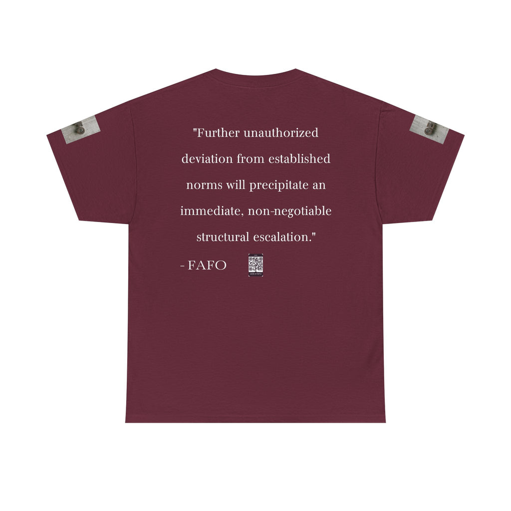 #GXF-001a "Further unauthorized deviation from established norms will precipitate an immediate...